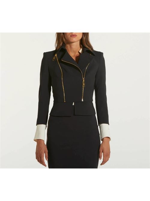 Stretch crêpe jacket with peplum and zip ELISABETTA FRANCHI | GI10046E2.110